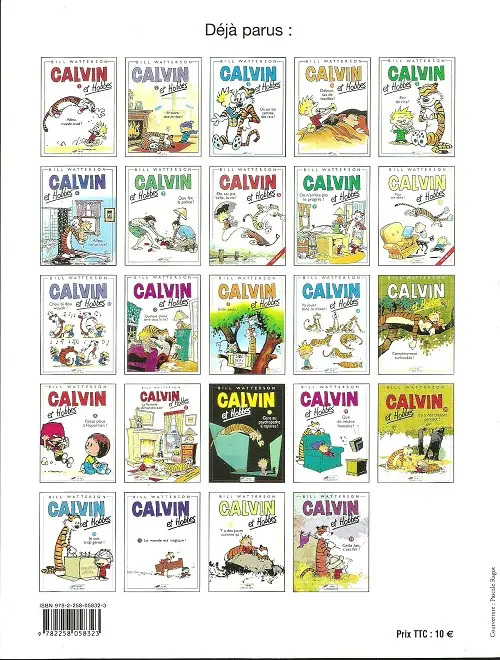 Verso de l'album Calvin et Hobbes Tome 23 Y a des jours comme ça !