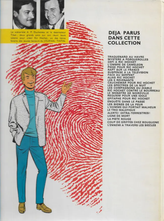Verso de l'album Ric Hochet Tome 25 Coups de griffes chez Bouglione