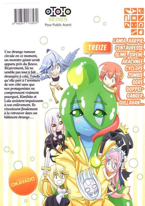 Verso de l'album Monster Musume - Everyday Life with Monster Girls 13