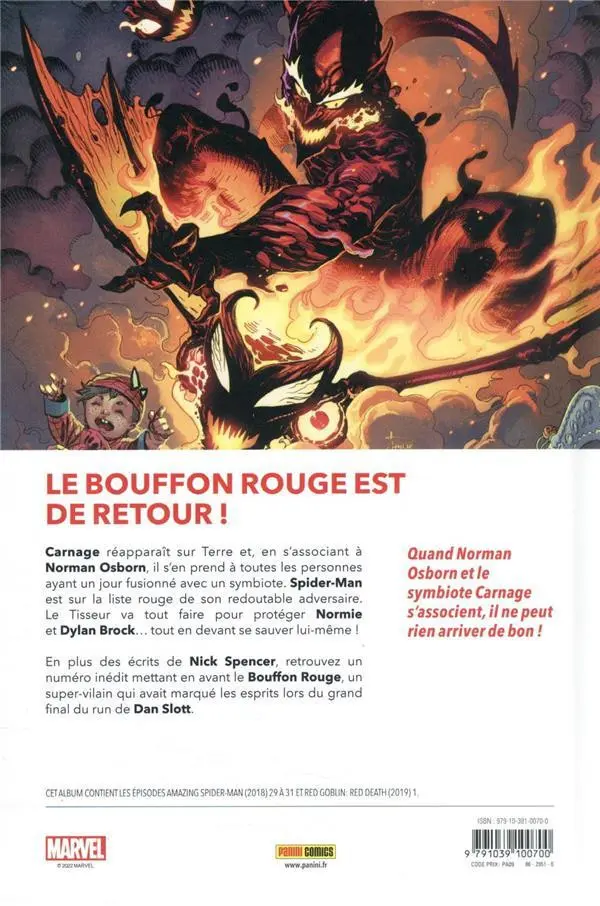 Verso de l'album Amazing Spider-Man Tome 6 Absolute carnage