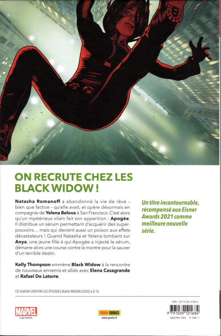 Verso de l'album Black Widow Tome 2 Tragique apogée