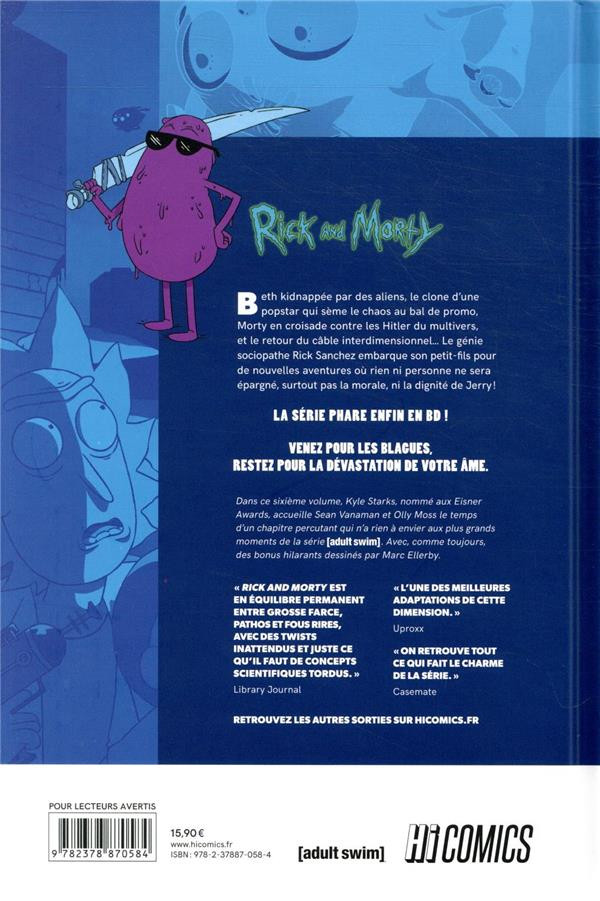Verso de l'album Rick and Morty Tome 6