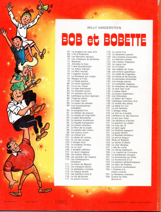 Verso de l'album Bob et Bobette Tome 127 Le castel de Cognedur