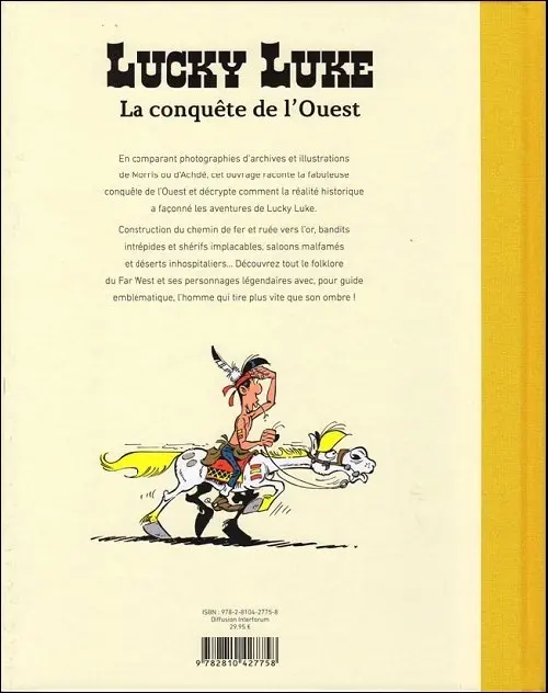 Verso de l'album Lucky Luke - La conquête de l'ouest à travers les aventures du célèbre cow-boy