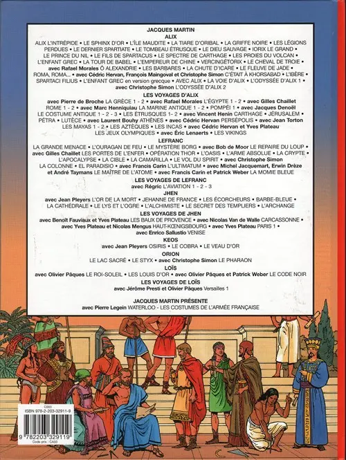 Verso de l'album Les Voyages d'Alix Tome 8 Rome