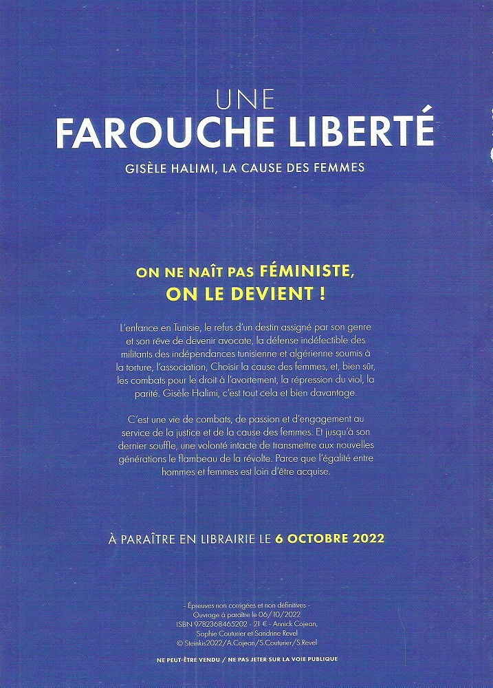Verso de l'album Une farouche liberté Gisèle Halimi, la cause des femmes