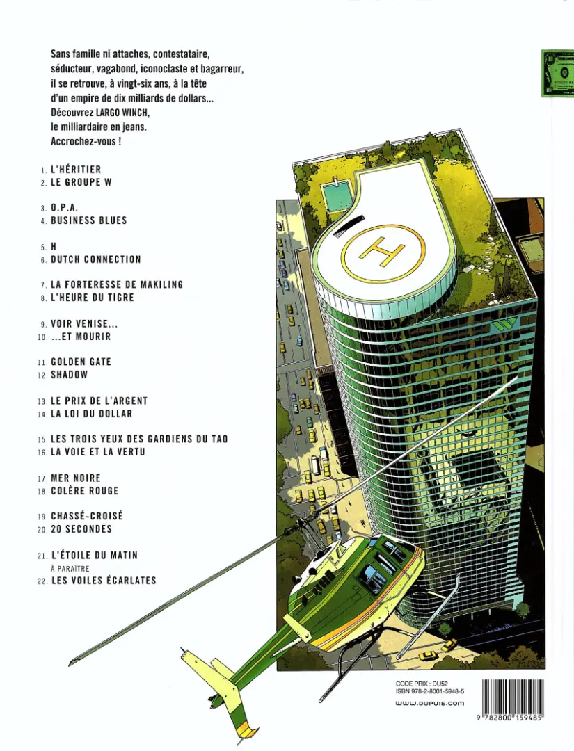 Verso de l'album Largo Winch Tome 4 Business Blues
