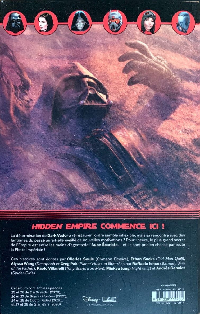 Verso de l'album Star Wars - Hidden Empire Prologue