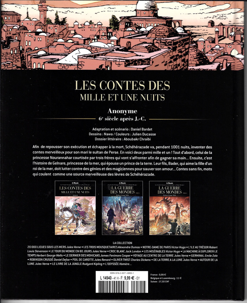 Verso de l'album Les Grands Classiques de la littérature en bande dessinée Tome 41 Les contes des mille et une nuits