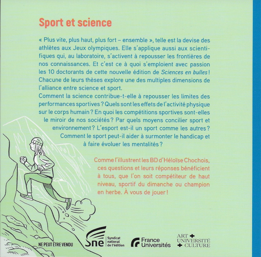 Verso de l'album Sciences en bulles 5 Sport et science