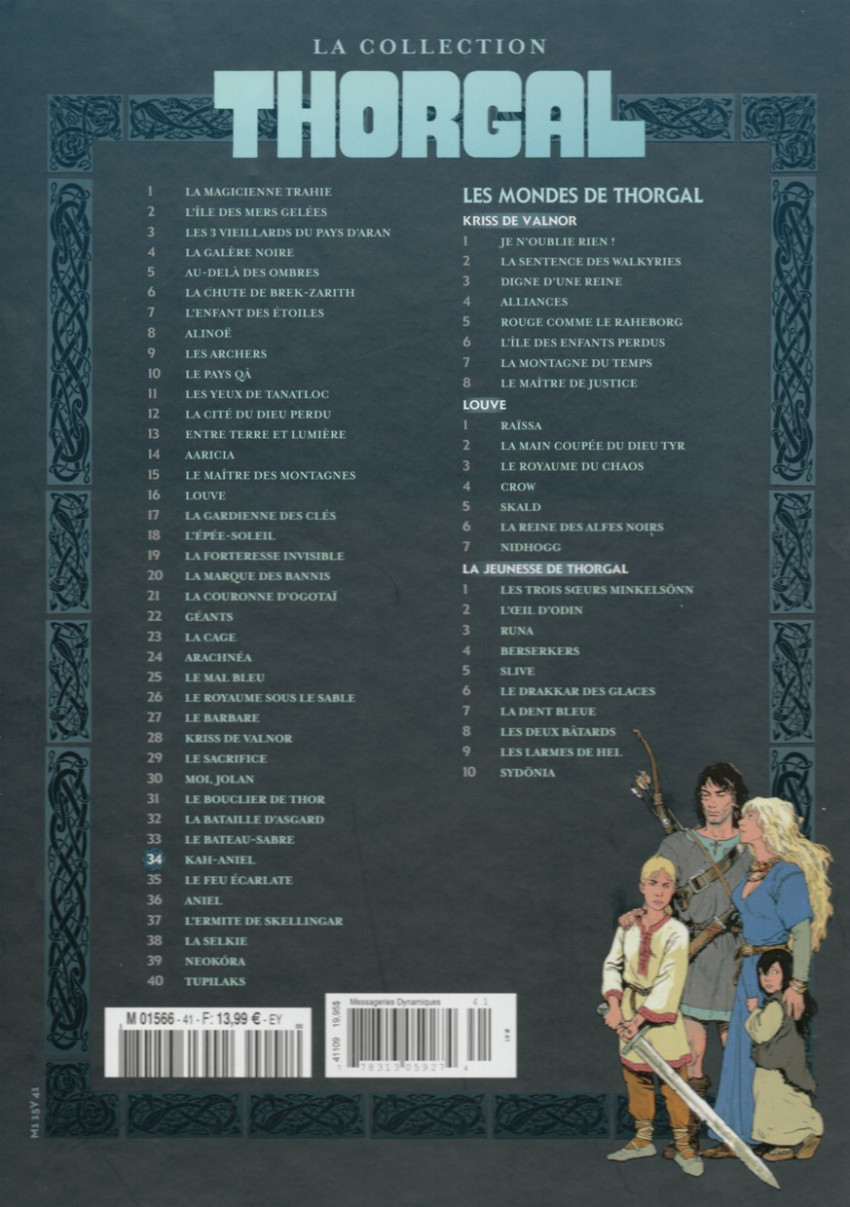 Verso de l'album Thorgal Tome 34 Kah-Aniel