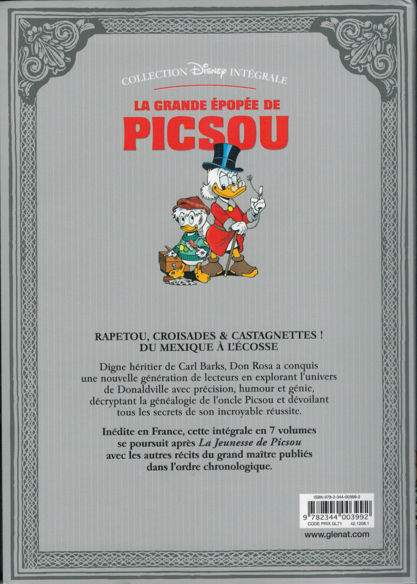 Verso de l'album La Grande Épopée de Picsou Tome VII Le Retour du Chevalier noir et autres histoires