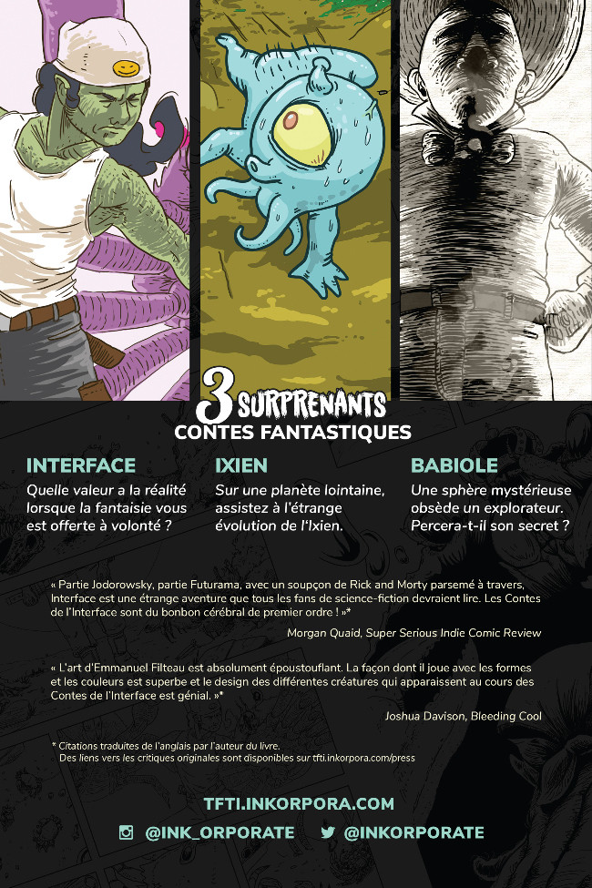 Verso de l'album Contes de l'Interface N° 1