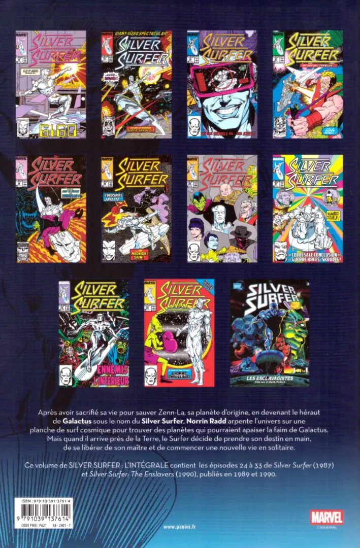 Verso de l'album Silver Surfer - L'intégrale Tome 6 1989-1990