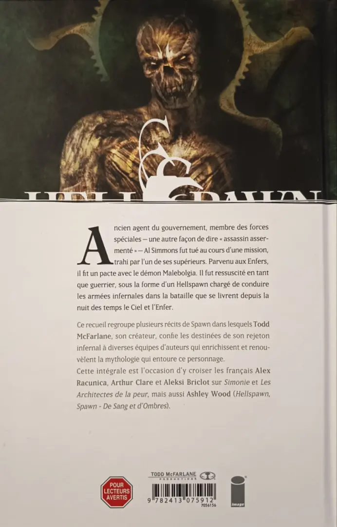 Verso de l'album HellSpawn Intégrale 2