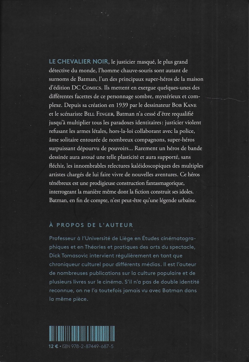 Verso de l'album Batman - Une légende urbaine