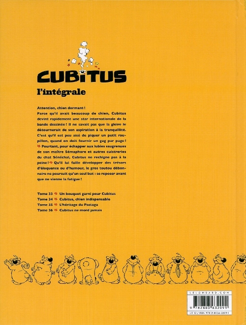 Verso de l'album Cubitus L'intégrale Tome 9