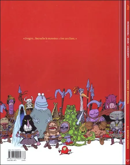 Verso de l'album Donjon Parade Tome 5 Technique Grogro