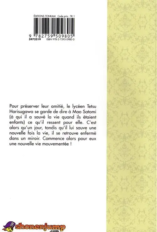 Verso de l'album Harisugawa au pays des miroirs 1