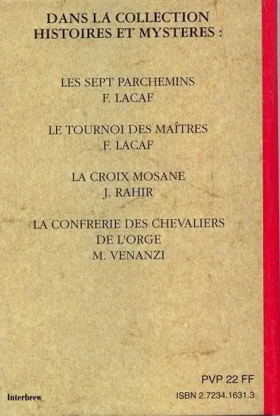 Verso de l'album Histoires et mystères Tome 4 Pour l'amour de Gambrinus