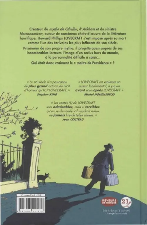 Verso de l'album Howard P. Lovecraft - Celui qui écrivait dans les ténèbres
