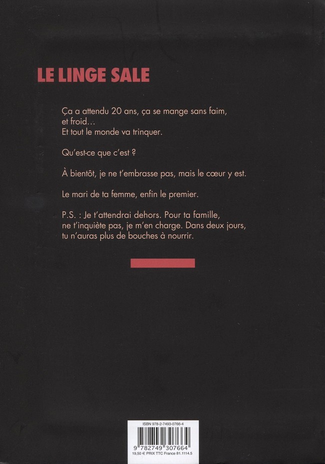Verso de l'album Le Linge sale