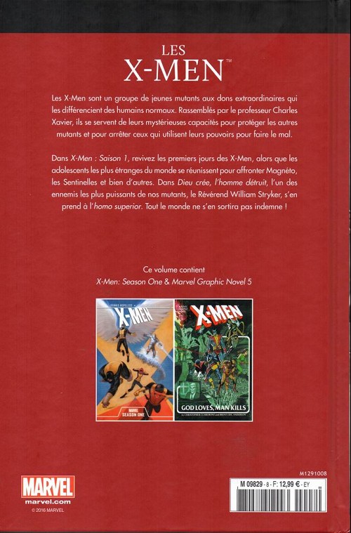 Verso de l'album Le meilleur des Super-Héros Marvel Tome 8 Les X-Men
