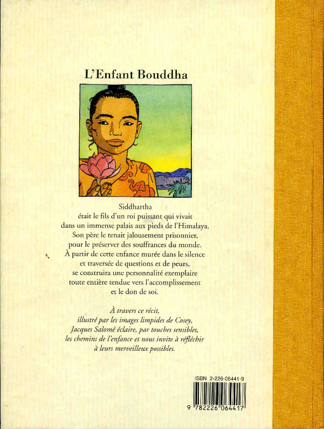 Verso de l'album L'enfant Bouddha