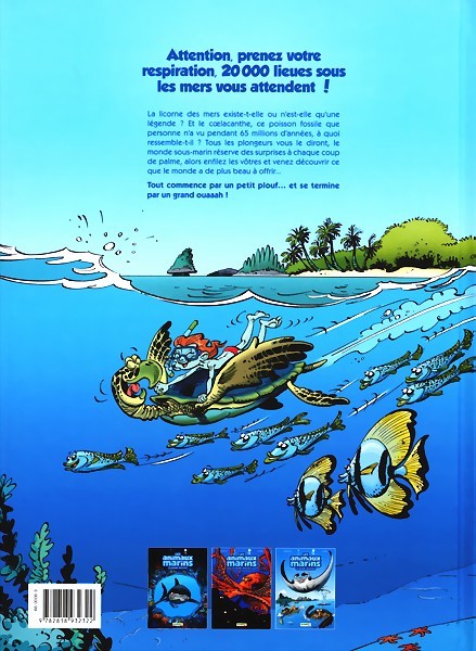 Verso de l'album Les Animaux marins en bande dessinée Tome 3