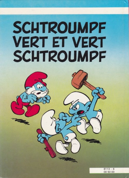 Verso de l'album Les Schtroumpfs La schtroumpfette / Schtroumpf vert et vert schtroumpf