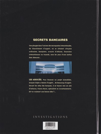 Verso de l'album Secrets bancaires Premier cycle Tome 1 Les associés