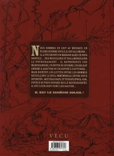 Verso de l'album Le Sixième soleil Tome 1 Tezcatlipoca