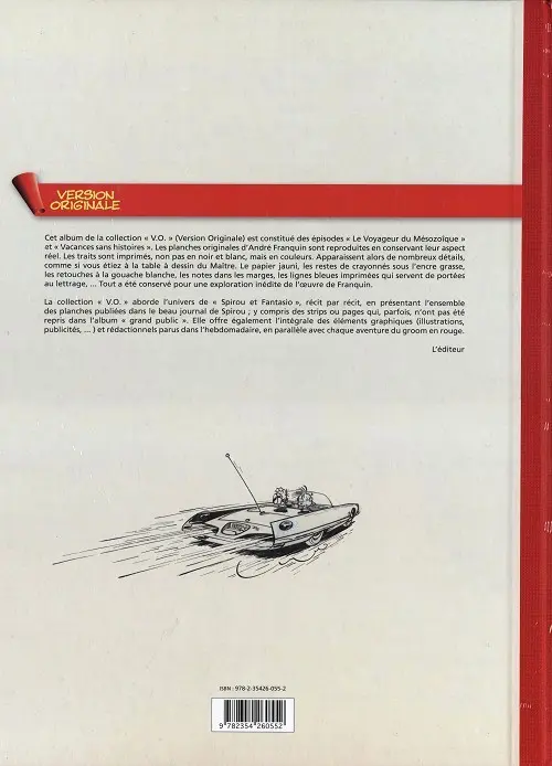 Verso de l'album Spirou et Fantasio - L'intégrale Version Originale Tome 4 Le voyageur du Mésozoïque