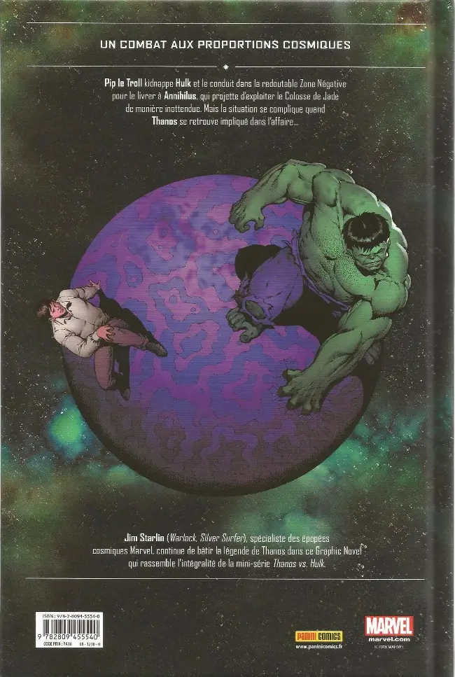 Verso de l'album Thanos vs. Hulk Le Duel de l'Infini