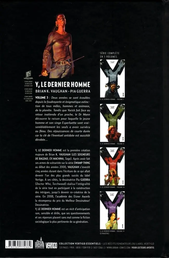Verso de l'album Y le dernier homme Volume III