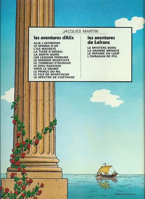 Verso de l'album Alix Tome 1 Alix l'intrépide