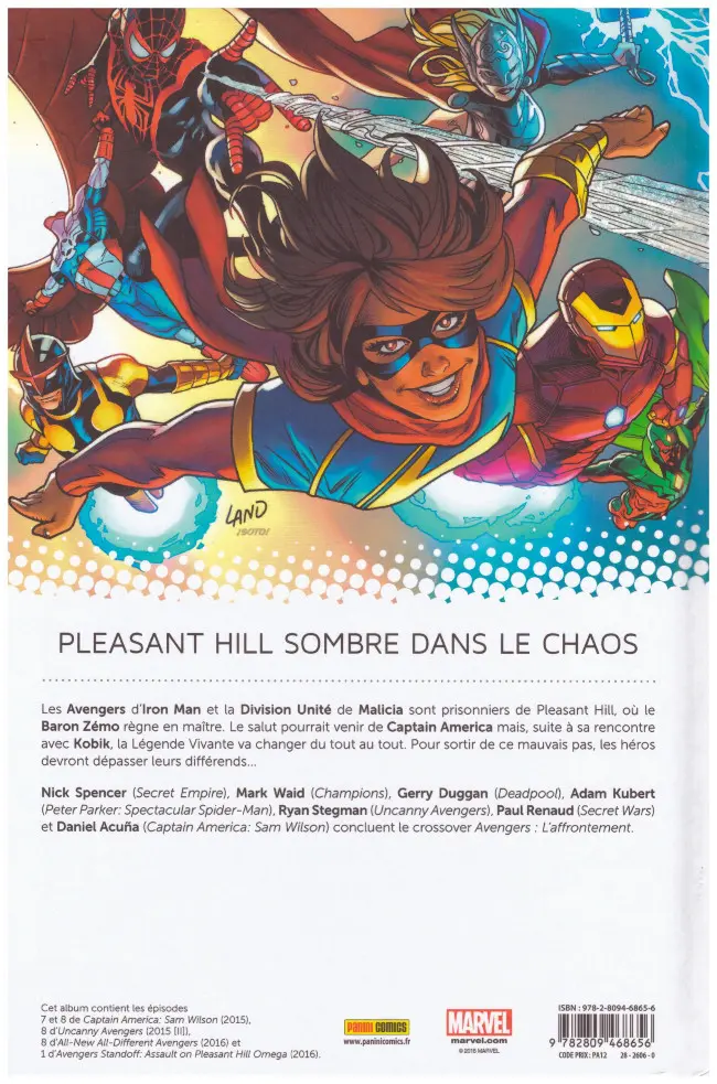 Verso de l'album Avengers - L'Affrontement Tome 2 La Bataille de Pleasant Hill