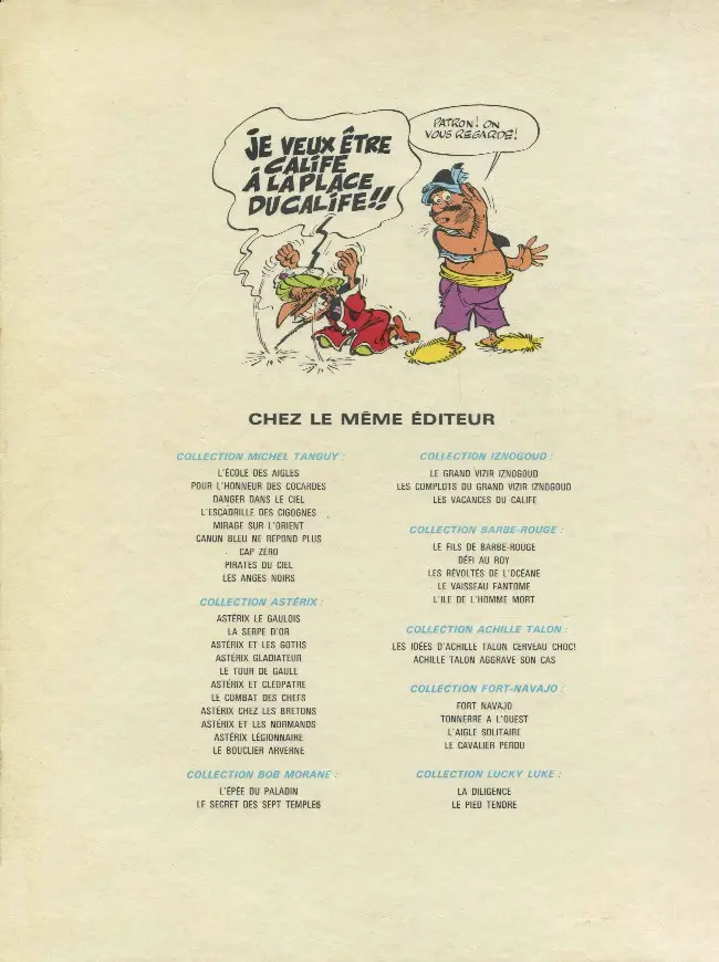 Verso de l'album Iznogoud Tome 3 Les vacances du Calife