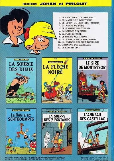 Verso de l'album Johan et Pirlouit Tome 8 Le sire de Montrésor