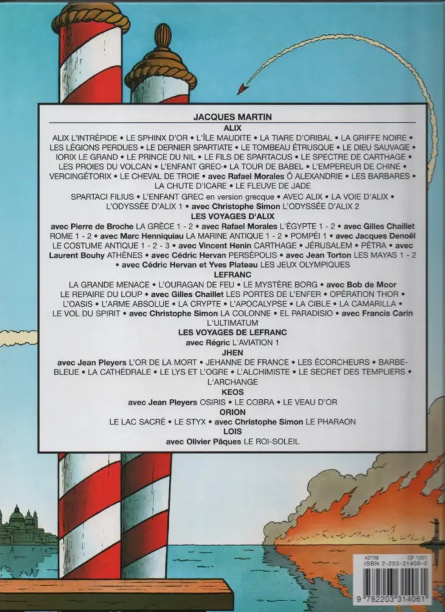 Verso de l'album Lefranc Tome 6 Opération Thor