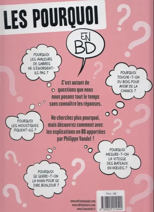 Verso de l'album Les Pourquoi en BD Tome 1