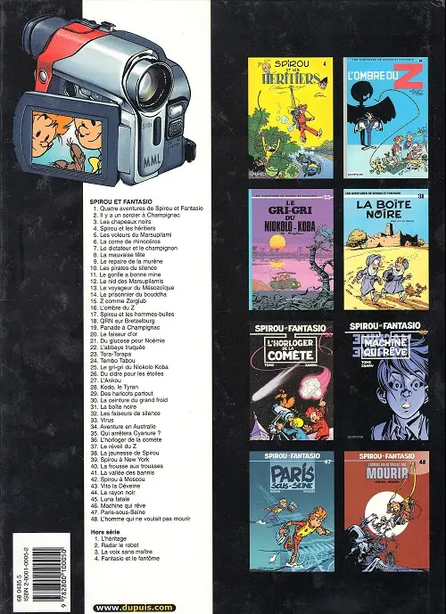 Verso de l'album Spirou et Fantasio Tome 3 Les chapeaux noirs