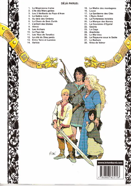 Verso de l'album Thorgal Tome 9 Les Archers