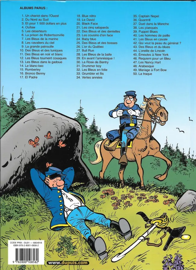 Verso de l'album Les Tuniques Bleues Tome 1 Un chariot dans l'Ouest