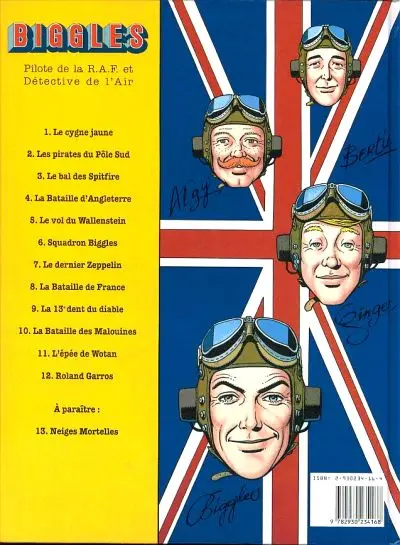Verso de l'album Biggles Tome 4 Roland Garros