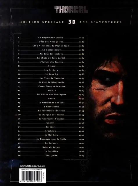 Verso de l'album Thorgal Tome 20 La marque des bannis