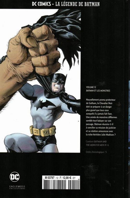 Verso de l'album DC Comics - La Légende de Batman Volume 12 Batman et les monstres