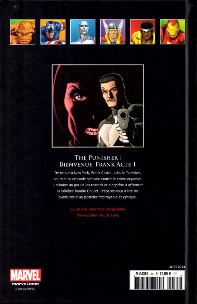 Verso de l'album Marvel Comics - La collection de référence Tome 14 The Punisher - Bienvenue Frank acte 1