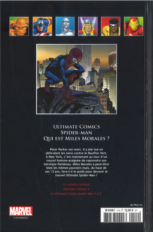 Verso de l'album Marvel Comics - La collection de référence Tome 114 Ultimate Comics Spider Man - Qui est Miles Morales ?