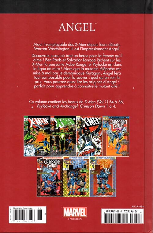 Verso de l'album Le meilleur des Super-Héros Marvel Tome 88 Angel